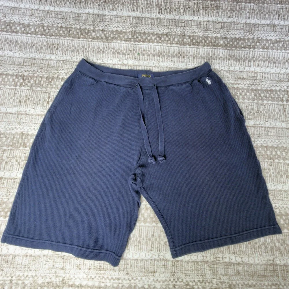 Polo Ralph Lauren Sleep/lounge Shorts Mens Large Navy Blue Waffle Knit